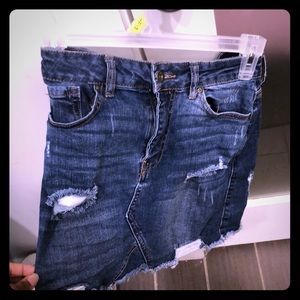 mini denim skirt